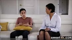 Gia sucks cock and has anal sex in the public toilet