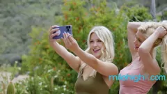 Play Lesbian Step Mom Initiates Teen Fan with Hairy Pussy Eating